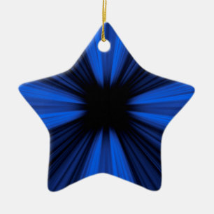 Blaue Geschwindigkeitslinien Keramik Ornament