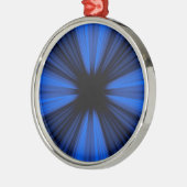 Blaue Geschwindigkeitslinien Silbernes Ornament (Links)
