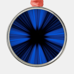Blaue Geschwindigkeitslinien Silbernes Ornament