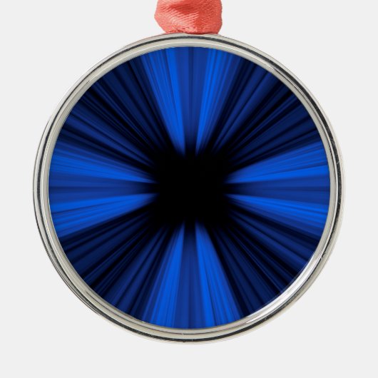 Blaue Geschwindigkeitslinien Silbernes Ornament (Vorne)