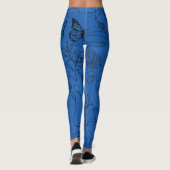 Blaue Gesichter Leggings (Rückseite)