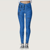 Blaue Gesichter Leggings (Vorderseite)