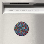 Blaue gesprenkelte rote Marmorierung Magnet (In Situ (Geschirrspüler))