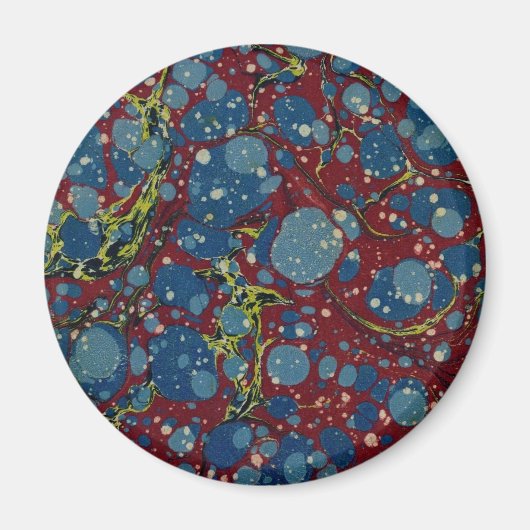 Blaue gesprenkelte rote Marmorierung Magnet (Vorne)