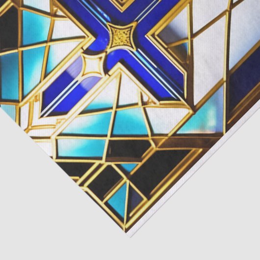 Blaue, gestanzte Glasdarstellung Seidenpapier (Ausschnitt)