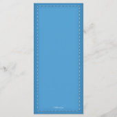 Blaue gesteppte Damask Hochzeitsmenü des Empfangs Menükarte (Rückseite)