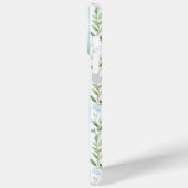 Blaue gestreifte Blumen personalisiert Case-Mate iPhone Hülle (Rückseite / Links)