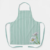 Blaue gestreifte Blumen-Wasserfarbe-Gänseblümchen- Schürze (Vorderseite)