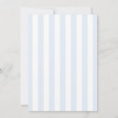 Blaue gestreifte elegante Skript-Hochzeitsmenü Einladung (Rückseite)