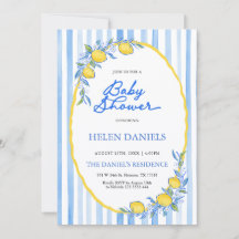 Blaue gestreifte mediterrane Babyparty 