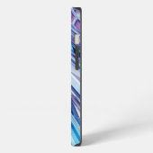 Blaue gestreifte Rose iPhone Hülle (Linke Seite)