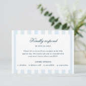 Blaue gestreifte RSVP-Karte RSVP Karte (Stehend Vorderseite)