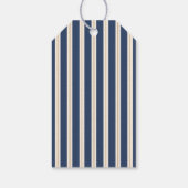 Blaue gestreifte Weihnachtsgeschenkanhänger Geschenkanhänger (Rückseite)