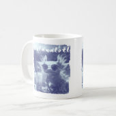 Blaue gestresste Relaxalotl Axolotl Kaffeetasse (Vorderseite Links)