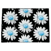 Blaue Getüpfelte Gänseblümchen Große Geschenktüte (Vorderseite)