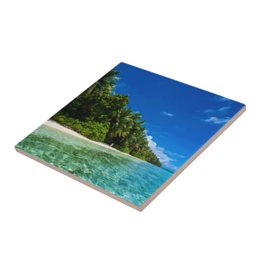 Blaue Gewässer eines tropischen Strandes Fliese (Seite)