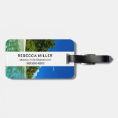 Blaue Gewässer eines tropischen Strandes Gepäckanhänger (Rückseite horizontal)