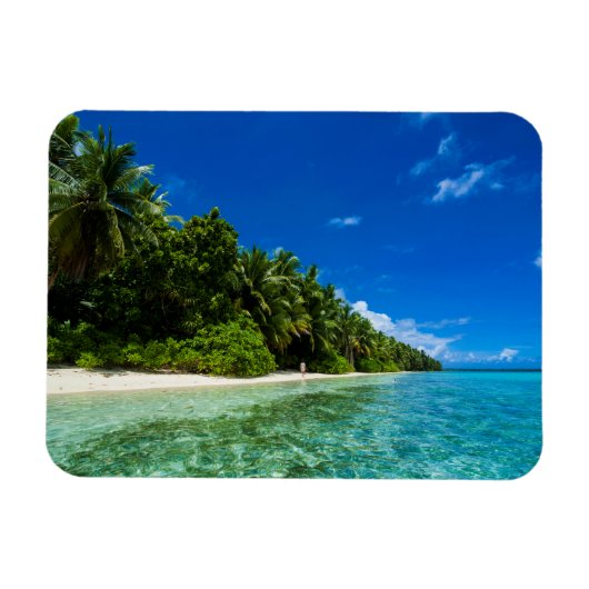 Blaue Gewässer eines tropischen Strandes Magnet (Horizontal)