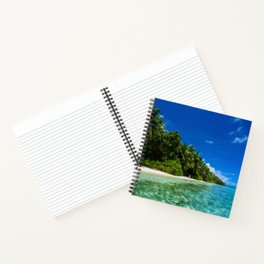 Blaue Gewässer eines tropischen Strandes Notizblock (Innenseite)