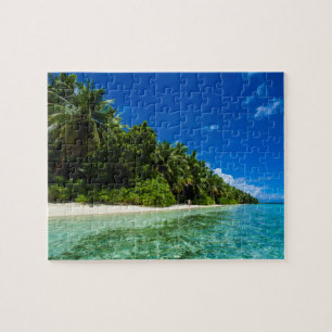 Blaue Gewässer eines tropischen Strandes Puzzle