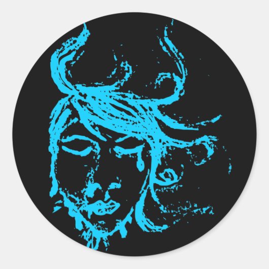 blaue Gewässer Runder Aufkleber (Vorderseite)