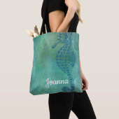 Blaue Gewässer, Seepferd und Blüh Tasche (Von Nahem)