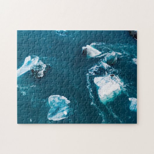 Blaue Gewässer und weißes Eis Puzzle (Horizontal)