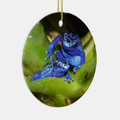 Blaue Gift-Pfeil-Frösche in Blatt 1 Keramikornament (Rechts)