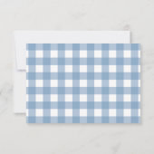 Blaue Gingham-Alberne-Gans-Geburtstag Dankeskarte (Rückseite)