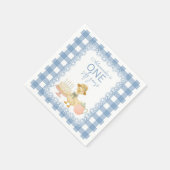 Blaue Gingham-Alberne-Gans-Geburtstagsfeier Serviette (Ecke)