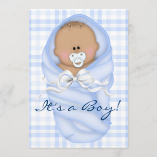 Blaue Gingham-Baby-Blue-Babyshower-Einladungen für Einladung