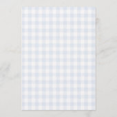 Blaue Gingham-Baby-Party Einladung (Rückseite)