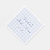 Blaue Gingham-Baby-Party Serviette (Ecke)