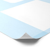 Blaue Gingham-Baby-Shower-Willkommensschild Poster (Ecke)