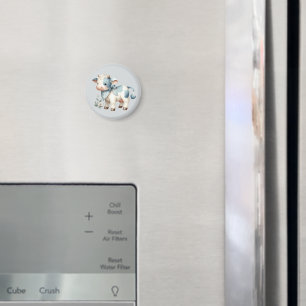 Blaue Gingham-Babykuh Pastell-Farm-Ästhetik Magnet