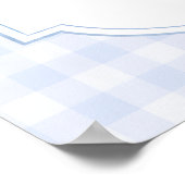 Blaue Gingham-Babyparty Poster (Ecke)