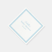 Blaue Gingham-Babyparty Serviette (Ecke)