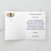 Blaue Gingham-Balloons Kinder Geburtstagsgruß Karte (Innenseite)