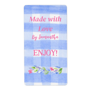 Blaue Gingham-Blumen MIT LIEBE GEFERTIGT
