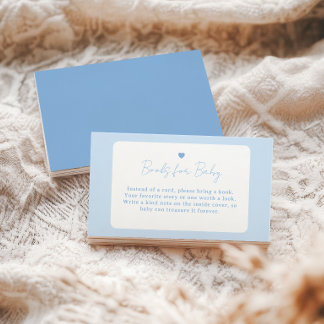 Blaue Gingham Boho Jungen Baby Shower Bücher für B Begleitkarte