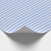 Blaue Gingham Brise Geschenkpapier (Ecke)