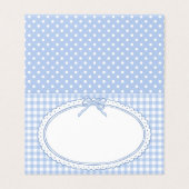 Blaue Gingham Coquette-Bow-Platzkartendekoration f (Außenseite Aufgefaltet)
