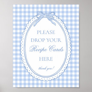 Blaue Gingham Coquette Bow Rezept teilen Poster