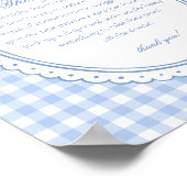 Blaue Gingham Coquette Schleife Windel Gedanken Ba Poster (Ecke)