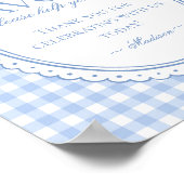 Blaue Gingham Coquette Schleifen Dekoration Schild (Ecke)