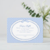 Blaue Gingham Coquette Windel-Raffle Begleitkarte (Stehend Vorderseite)