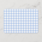 Blaue Gingham Coquette Windel-Raffle Begleitkarte (Rückseite)