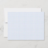 Blaue Gingham-Gans-Nursery-Notizkarte (Rückseite)