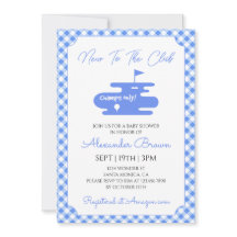 Blaue Gingham-Golf-Baby-Party