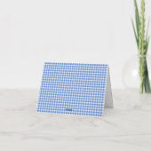 Blaue Gingham-Hasen-Dankeskarte Dankeskarte (Rückseite)